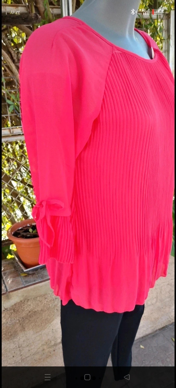 Blusa plisada fucsia elegante 🌈 – La Boutique – taille L / 40 / 12 5