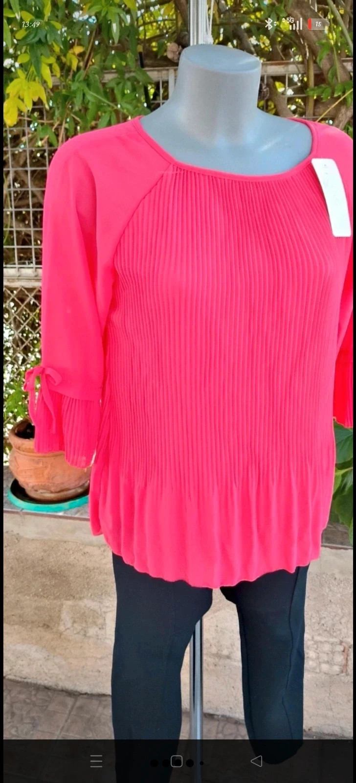 Blusa plisada fucsia elegante 🌈 – La Boutique – taille L / 40 / 12 3
