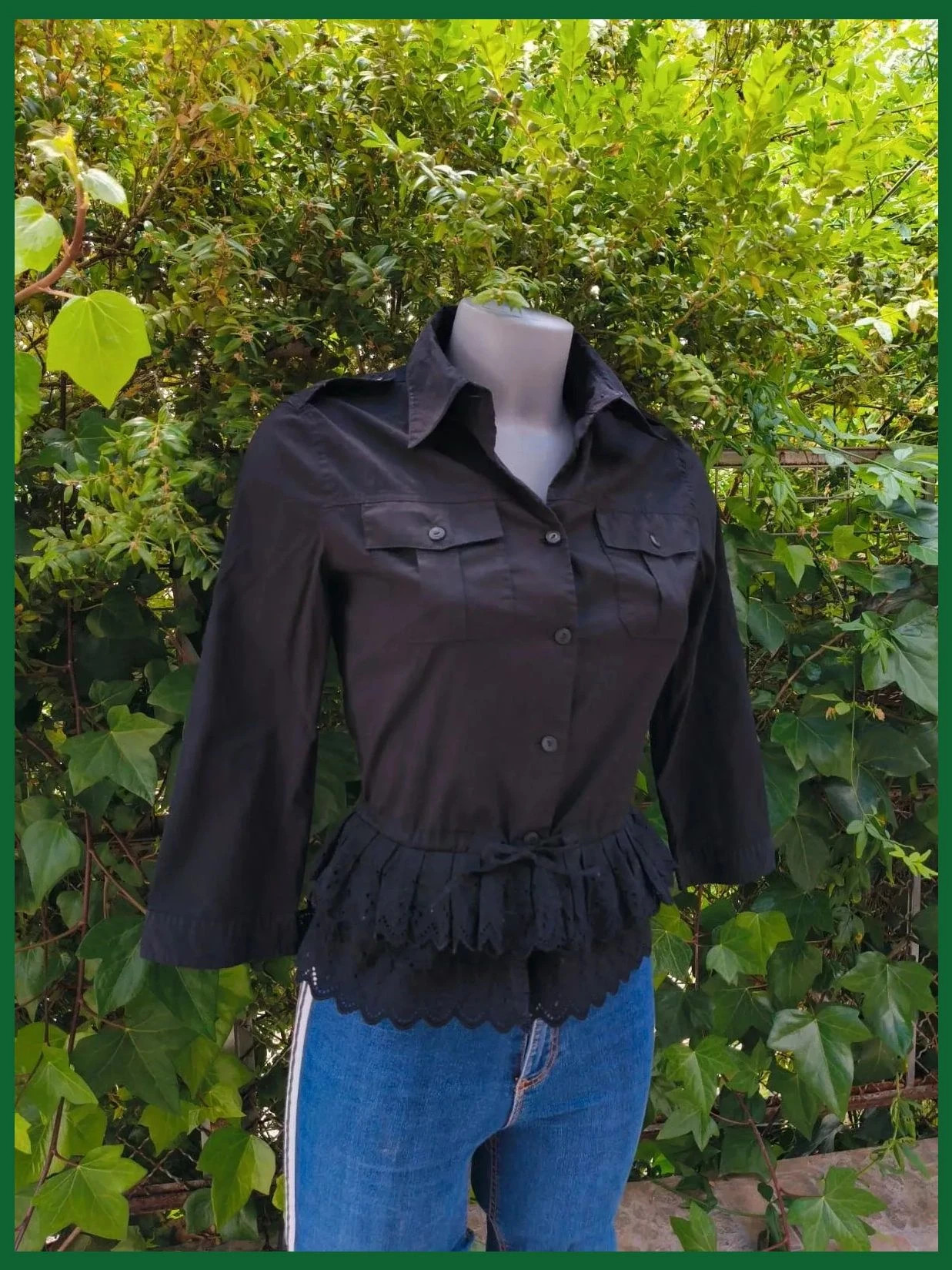 Camisa negra militar chic con bordado suizo Comptoir des Cotonniers - Talla 36 🌈 – Comptoir des Cotonniers – taille S / 36 / 8 3