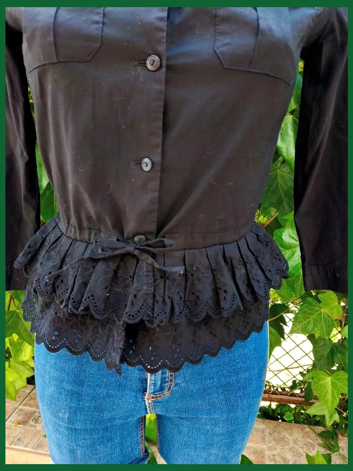 Camisa negra militar chic con bordado suizo Comptoir des Cotonniers - Talla 36 🌈 – Comptoir des Cotonniers – taille S / 36 / 8 5
