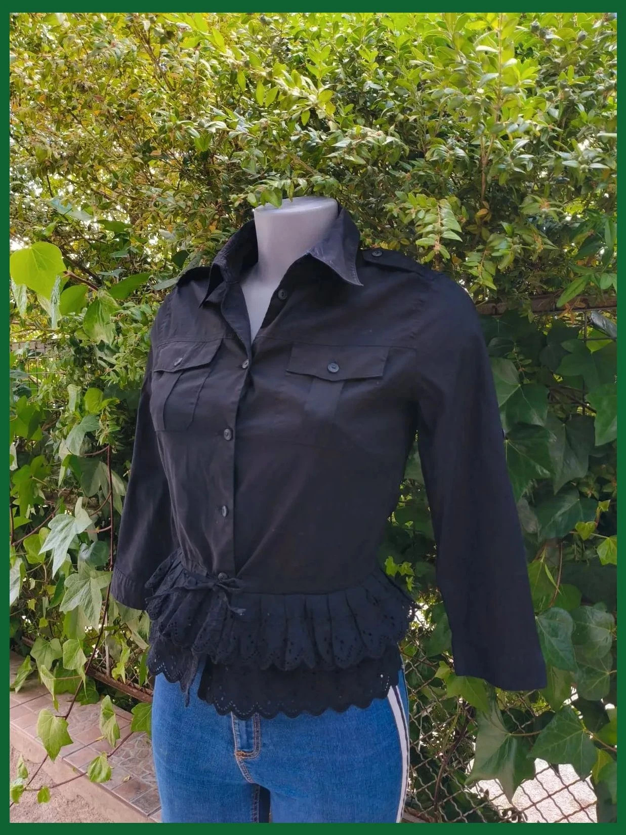 Camisa negra militar chic con bordado suizo Comptoir des Cotonniers - Talla 36 🌈 – Comptoir des Cotonniers – taille S / 36 / 8 2