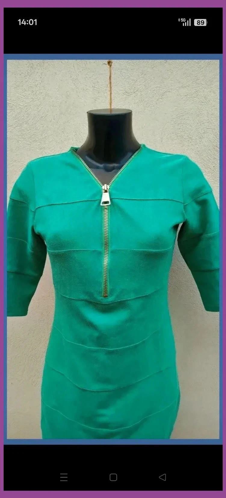 Vestido Ajustado verde Bonabella Talla M/L con Cremallera y Relieve 🌈 – Bonabella – taille M / 38 / 10 2