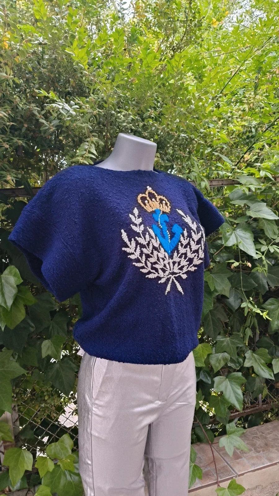 Jersey Vintage Estilo Navy - Azul Eléctrico - Detalles Bordados 🌈 – Vintage Boutique – taille Taille unique 4