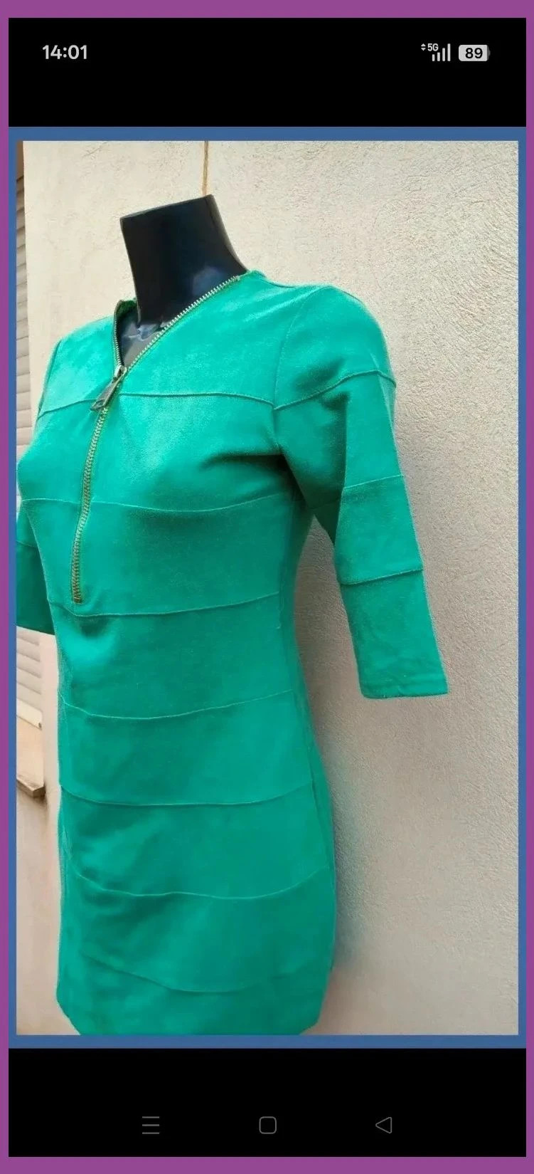 Vestido Ajustado verde Bonabella Talla M/L con Cremallera y Relieve 🌈 – Bonabella – taille M / 38 / 10 5