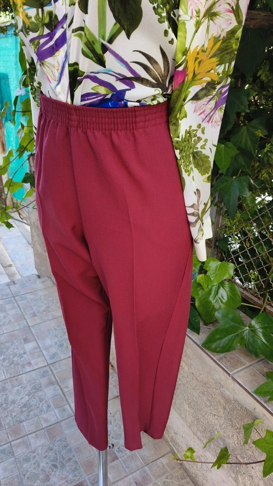 Pantalón Recto Granate - Talla 42 (Vagarro) 🌈 – vagarro – taille XL / 42 / 14 2