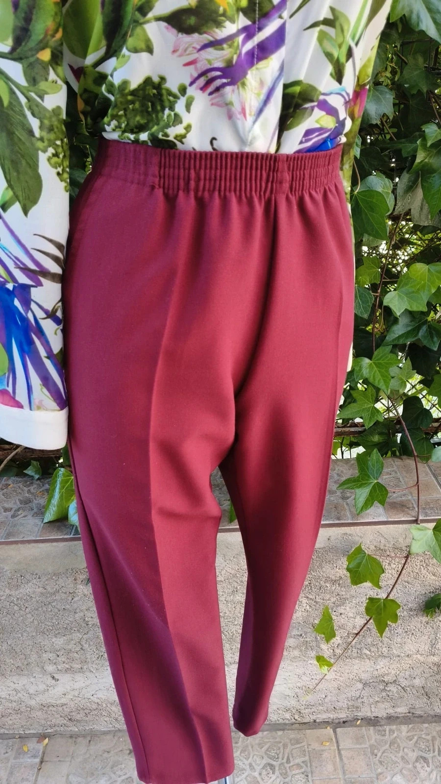 Pantalón Recto Granate - Talla 42 (Vagarro) 🌈 – vagarro – taille XL / 42 / 14 5