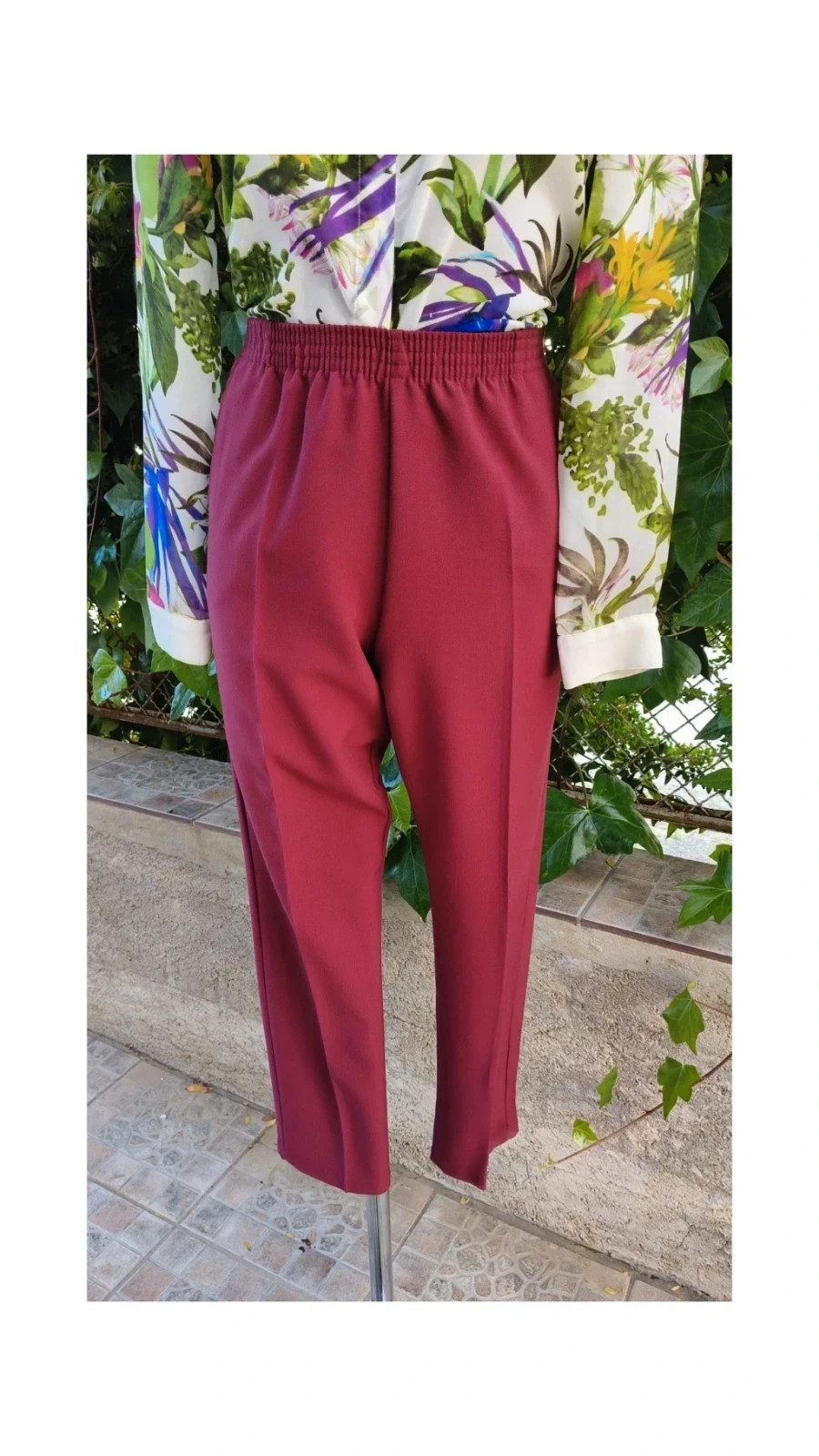 Pantalón Recto Granate - Talla 42 (Vagarro) 🌈 – vagarro – taille XL / 42 / 14