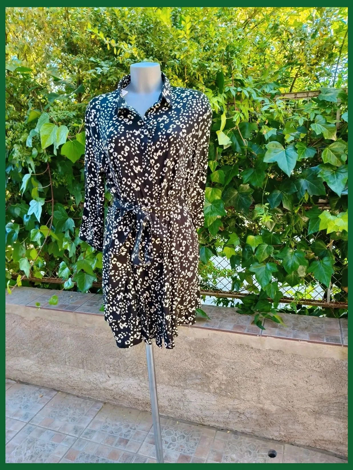 Vestido Camisero Estampado Animal Print - Talla M (T2) 🖤
