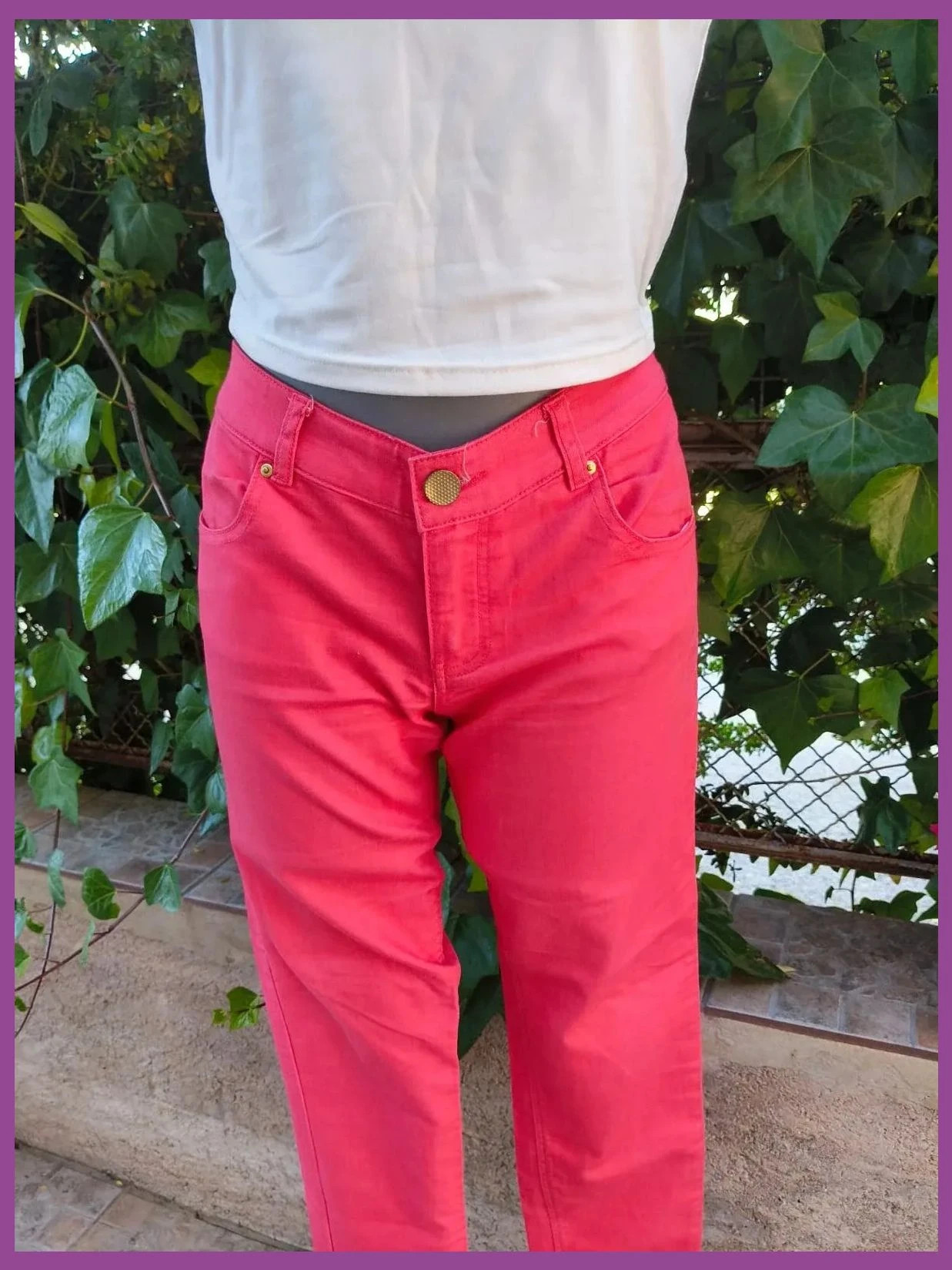 Pantalón Recto Coral / Rosa Intenso - Talla 40 🌈 – Walk And Talk – taille L / 40 / 12 2