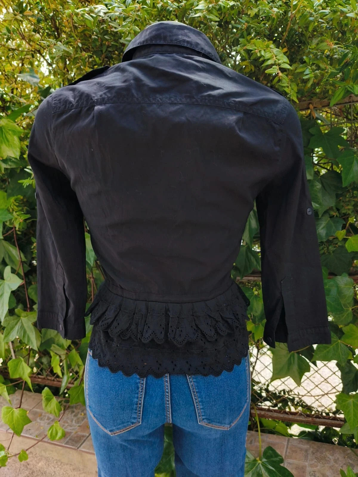 Blusa Negra con Peplo de Bordado Inglés - Comptoir des Cotonniers (Talla 36) 🌈 – Comptoir des Cotonniers – taille S / 36 / 8 5