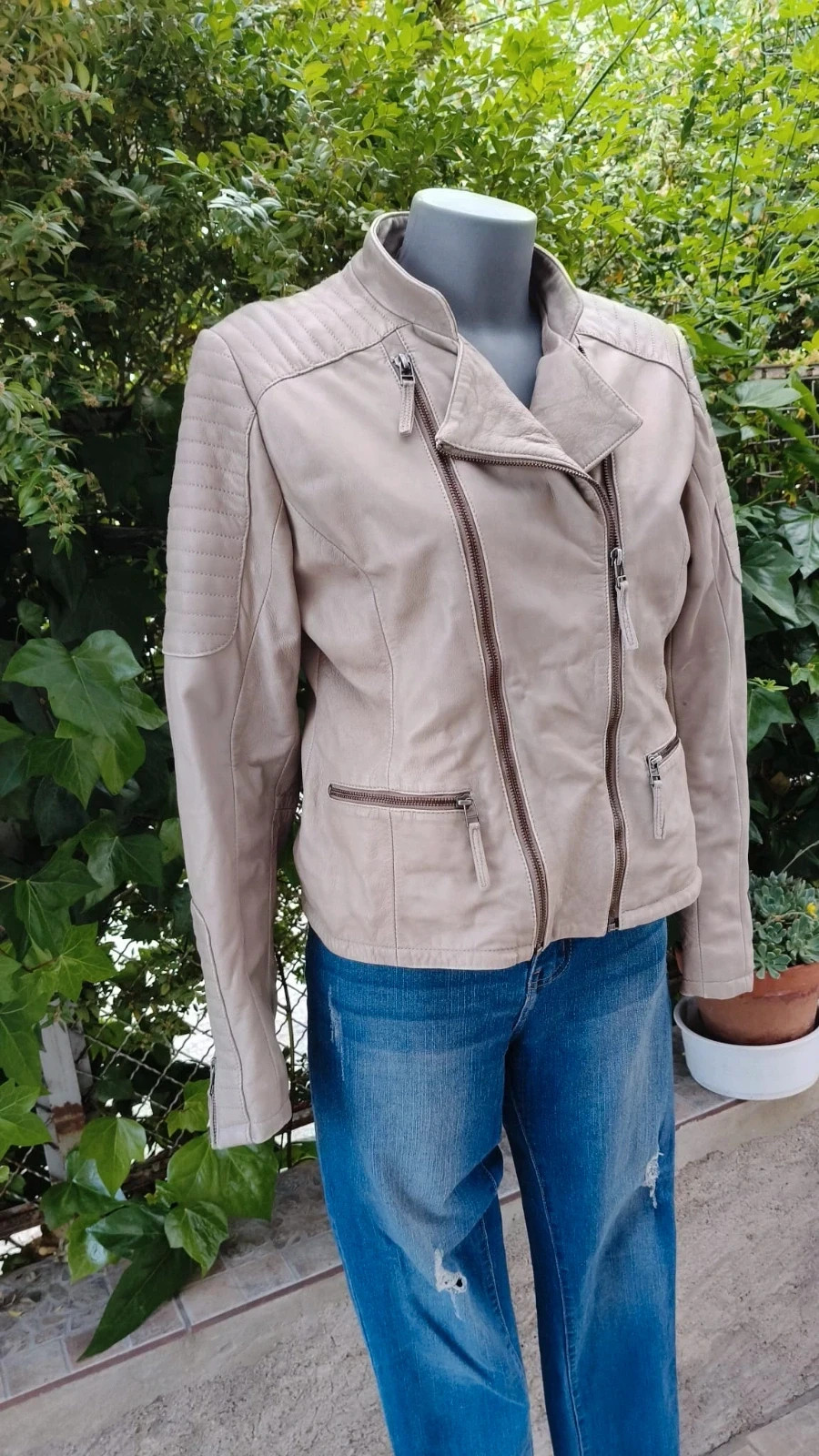 Chaqueta Biker de Piel Nappa - Change by White Label 🌈 – Vintage Boutique – taille L / 40 / 12 2