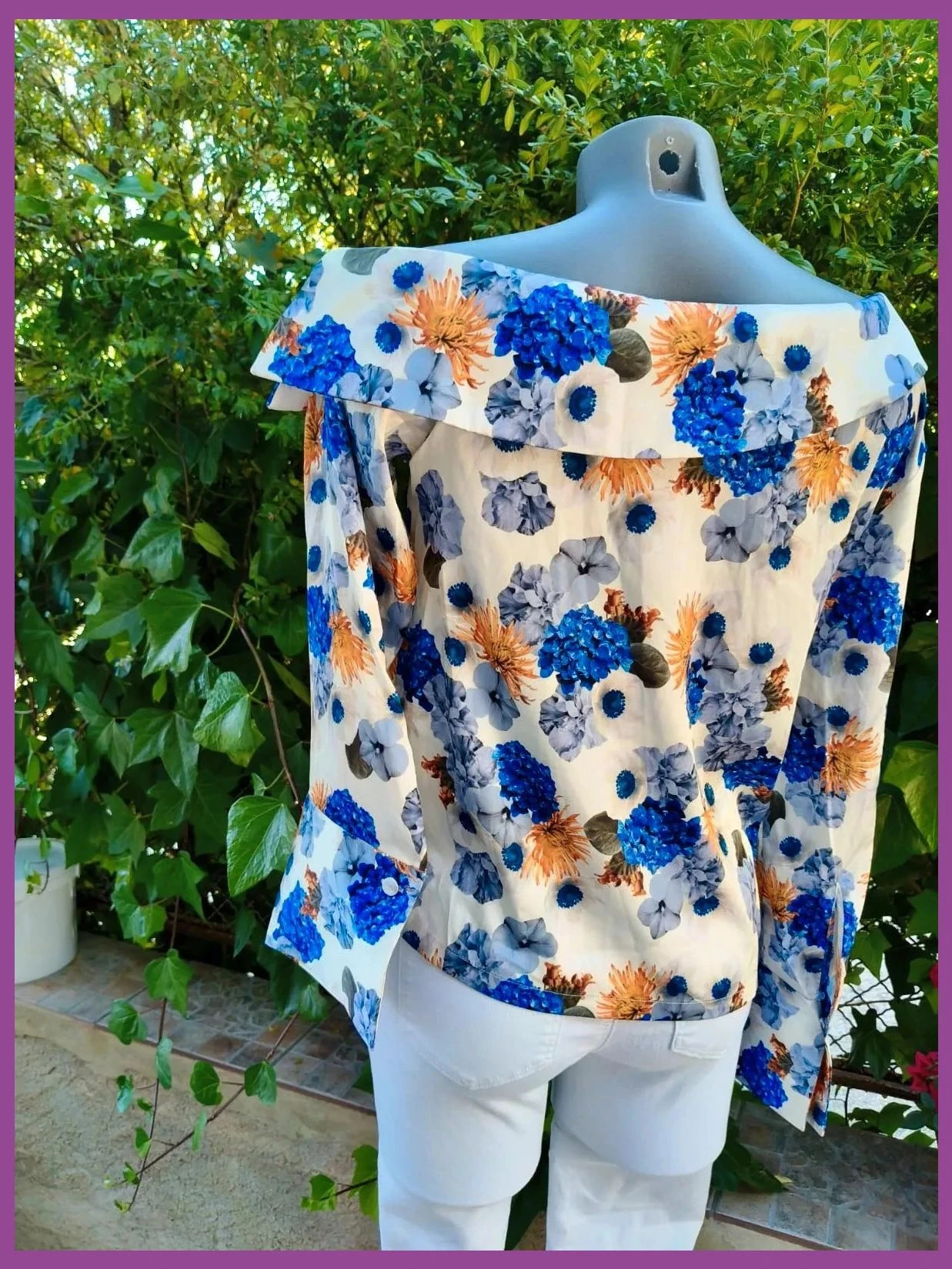 Blusa Satinada de Flores con Escote Bardot - Andrea Hedenstedt x NA-KD 🌈 – NA-KD – taille M / 38 / 10 5