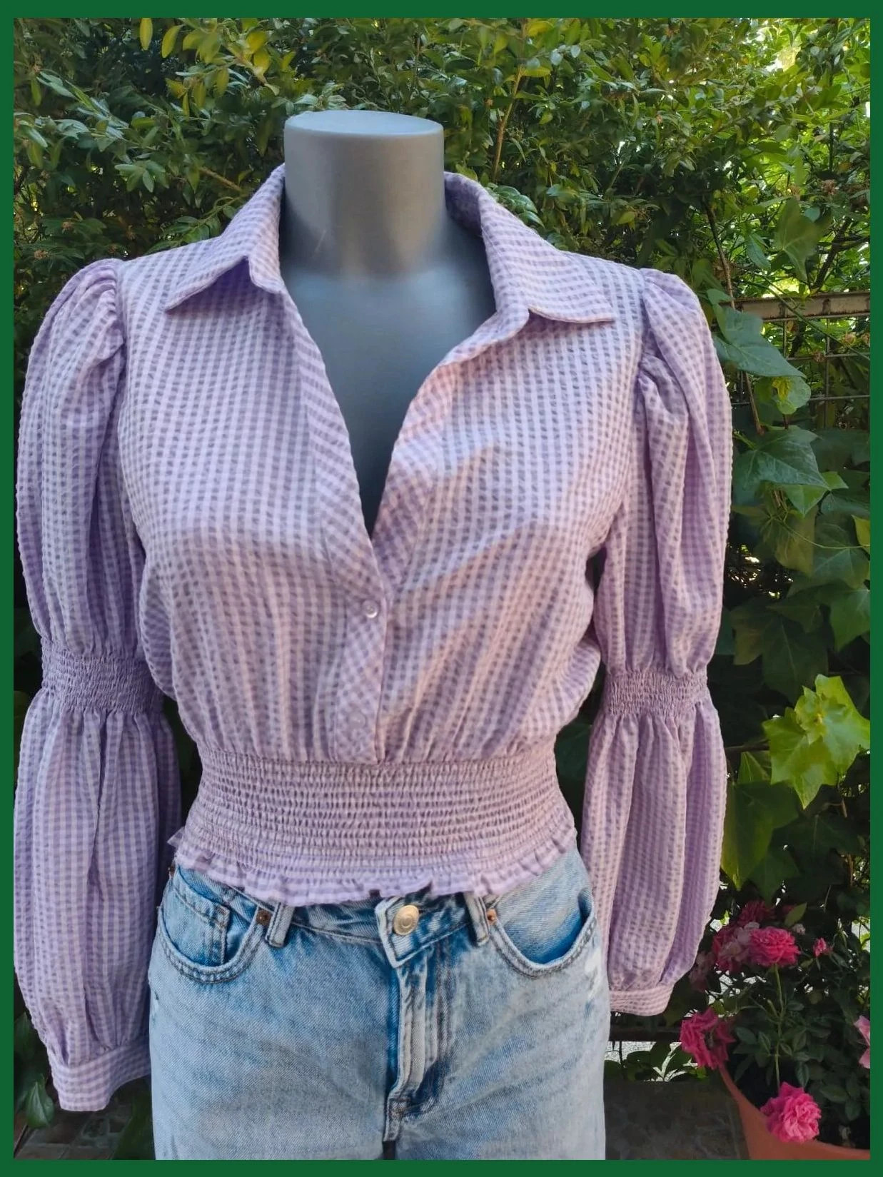 Blusa Zara lila con frunces y mangas abullonadas, Talla M 💜 – Zara – taille M / 38 / 10 3