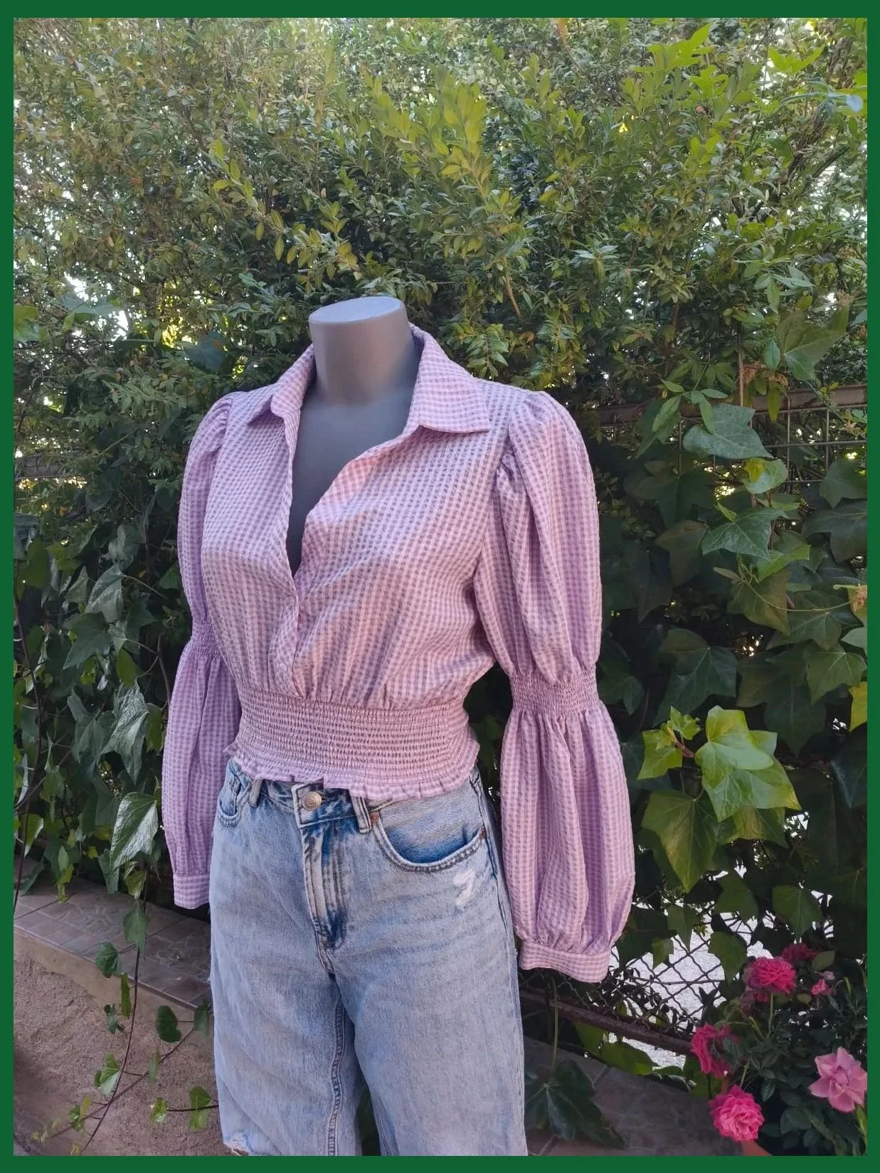 Blusa Zara lila con frunces y mangas abullonadas, Talla M 💜 – Zara – taille M / 38 / 10 2