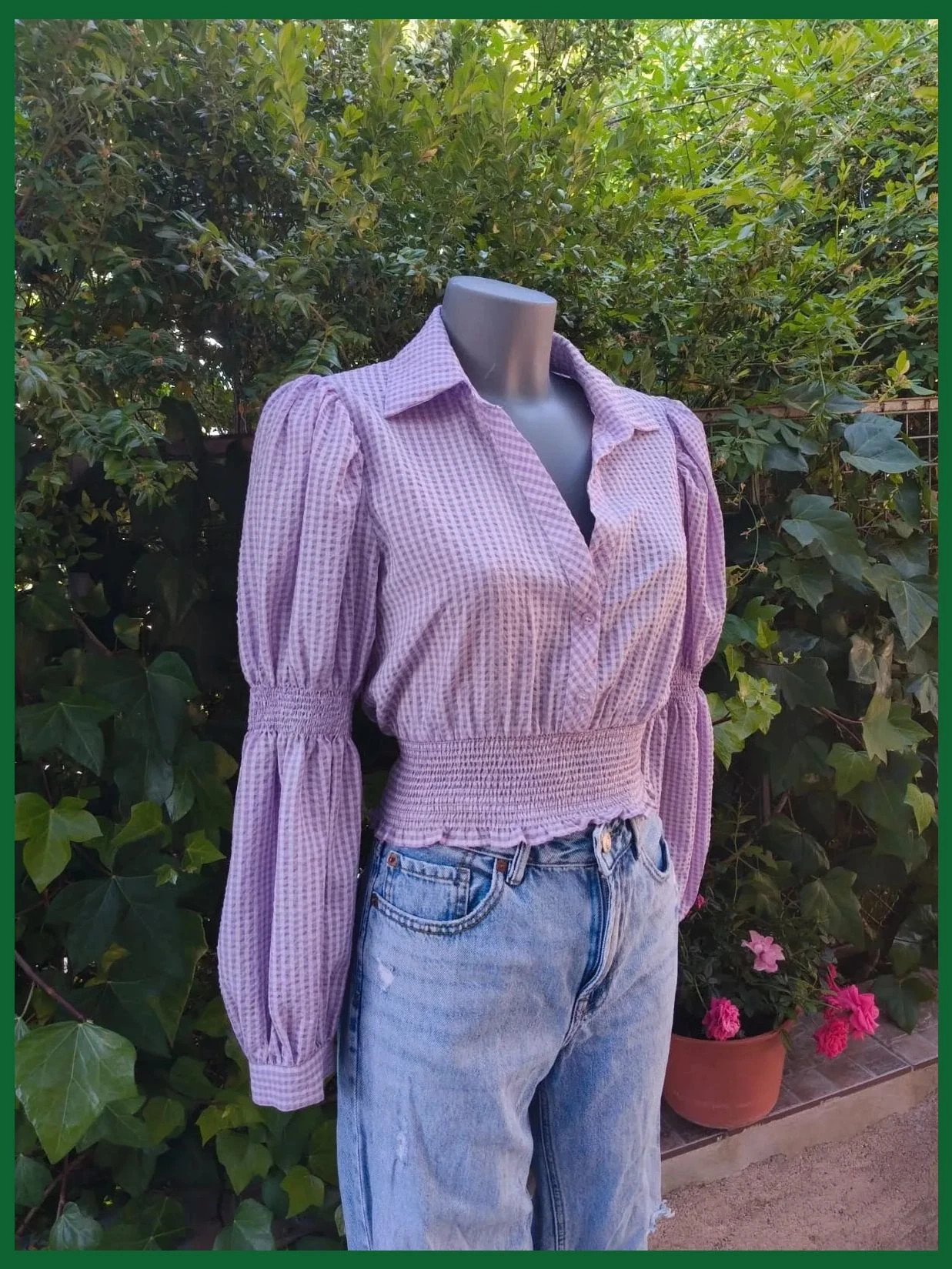 Blusa Zara lila con frunces y mangas abullonadas, Talla M 💜 – Zara – taille M / 38 / 10 4