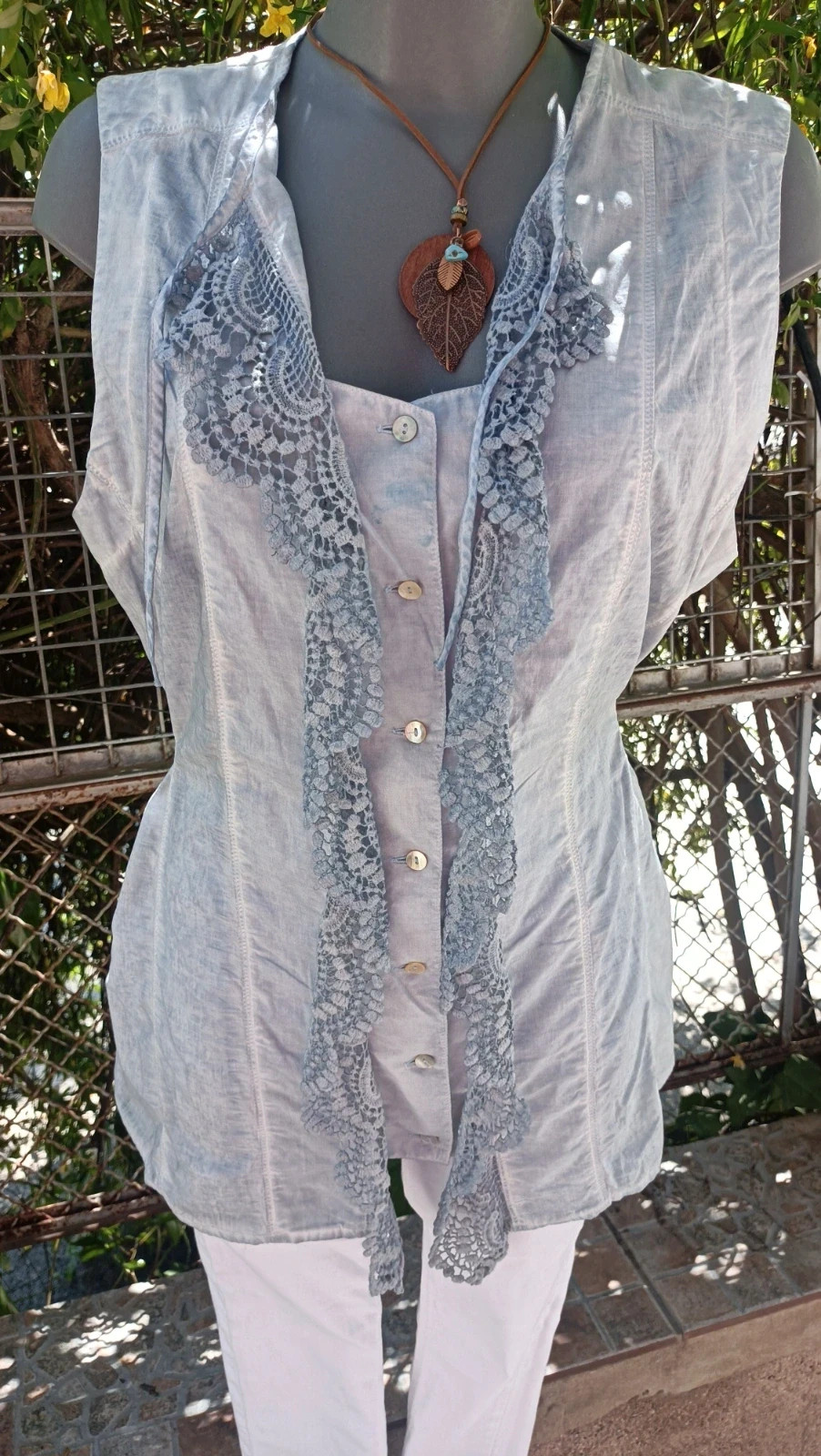 Blusa Gelco - Azul Clarito con Encaje 🌈 – GELCO – taille XL / 42 / 14 3