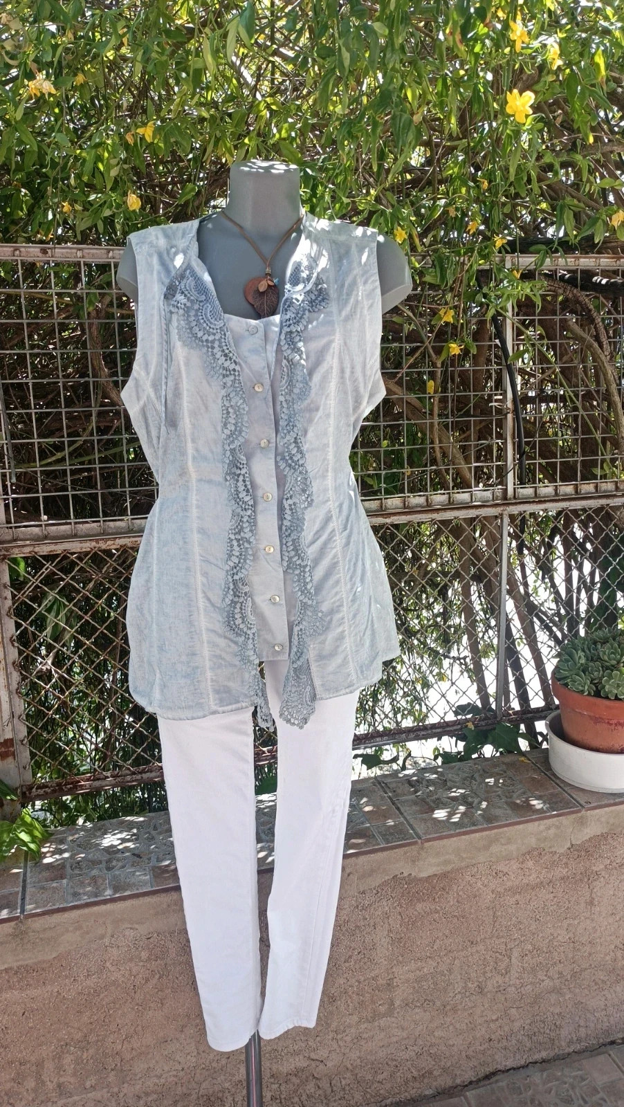 Blusa Gelco - Azul Clarito con Encaje 🌈 – GELCO – taille XL / 42 / 14