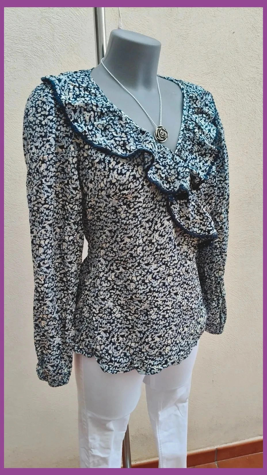 Blusa Floral con Volantes y Peplum - F&F (Talla 38/M) 🌈 – F&F – taille M / 38 / 10 2