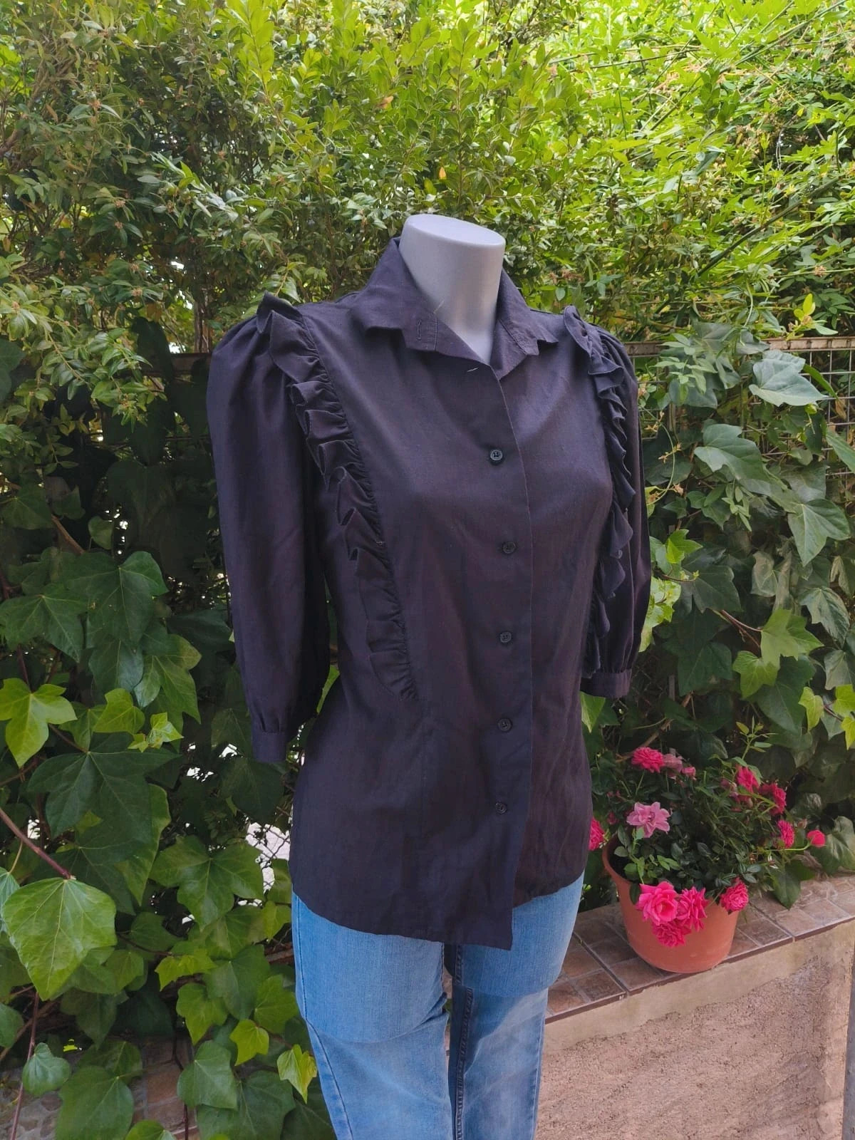 Camisa negra estilo gótico 🌈 – Gotic – taille M / 38 / 10 2