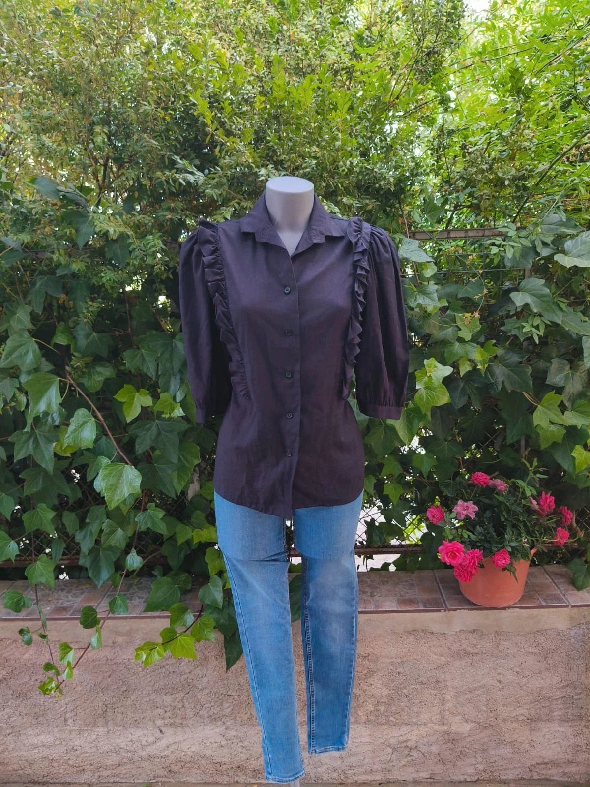 Camisa negra estilo gótico 🌈 – Gotic – taille M / 38 / 10