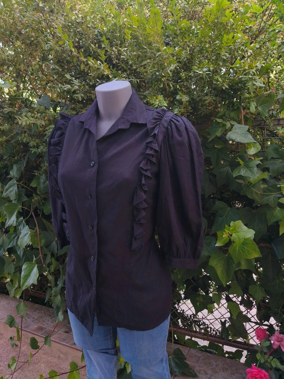 Camisa negra estilo gótico 🌈 – Gotic – taille M / 38 / 10 3