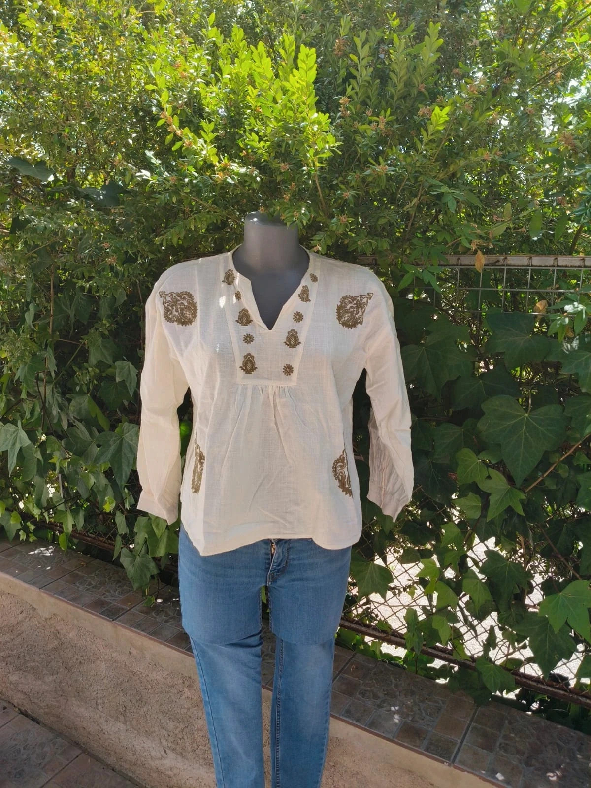 Blusa Túnica Boho con Bordados Étnicos – Talla M 🌈 – Boutique Bohéme – taille M / 38 / 10 2