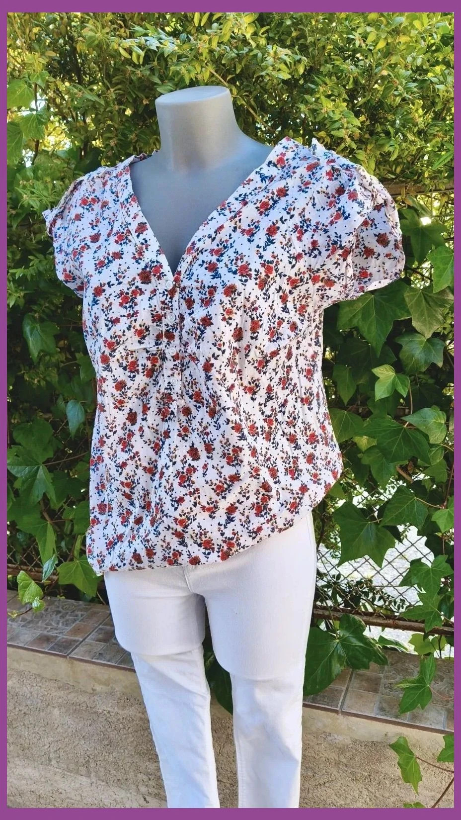 Blusa Floral 100% Algodón - Yessica (Talla 42) 🌈 – Yessica – taille XL / 42 / 14 2