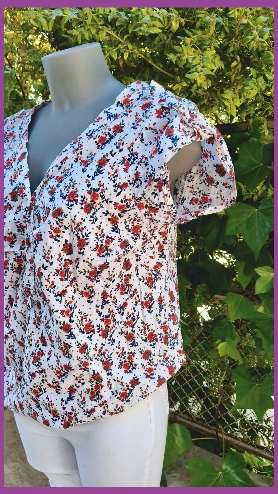 Blusa Floral 100% Algodón - Yessica (Talla 42) 🌈 – Yessica – taille XL / 42 / 14 4