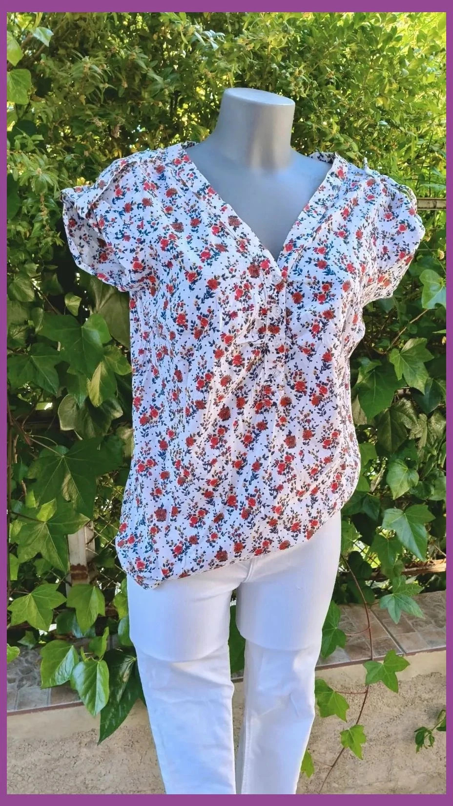Blusa Floral 100% Algodón - Yessica (Talla 42) 🌈 – Yessica – taille XL / 42 / 14 3