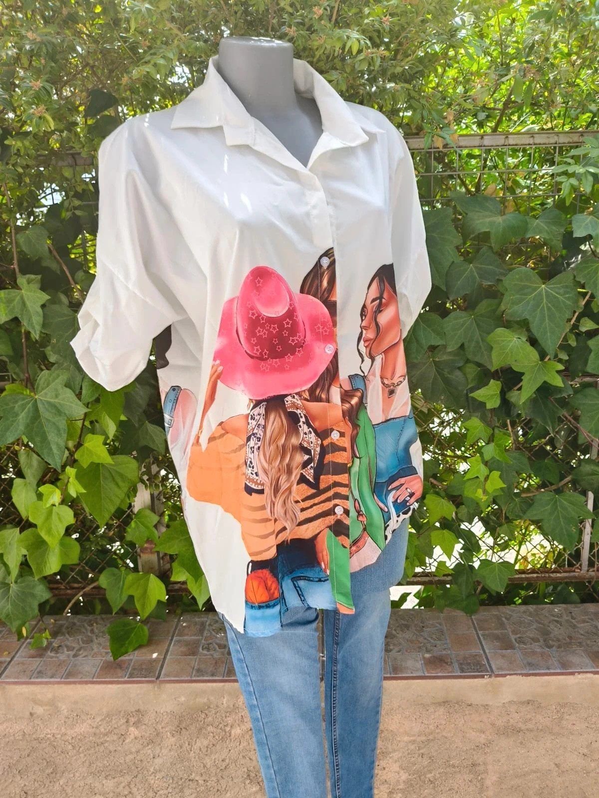 Camisa Blanca con Estampado Gráfico - KOKER 🌈 – KOKER – taille Taille unique 2