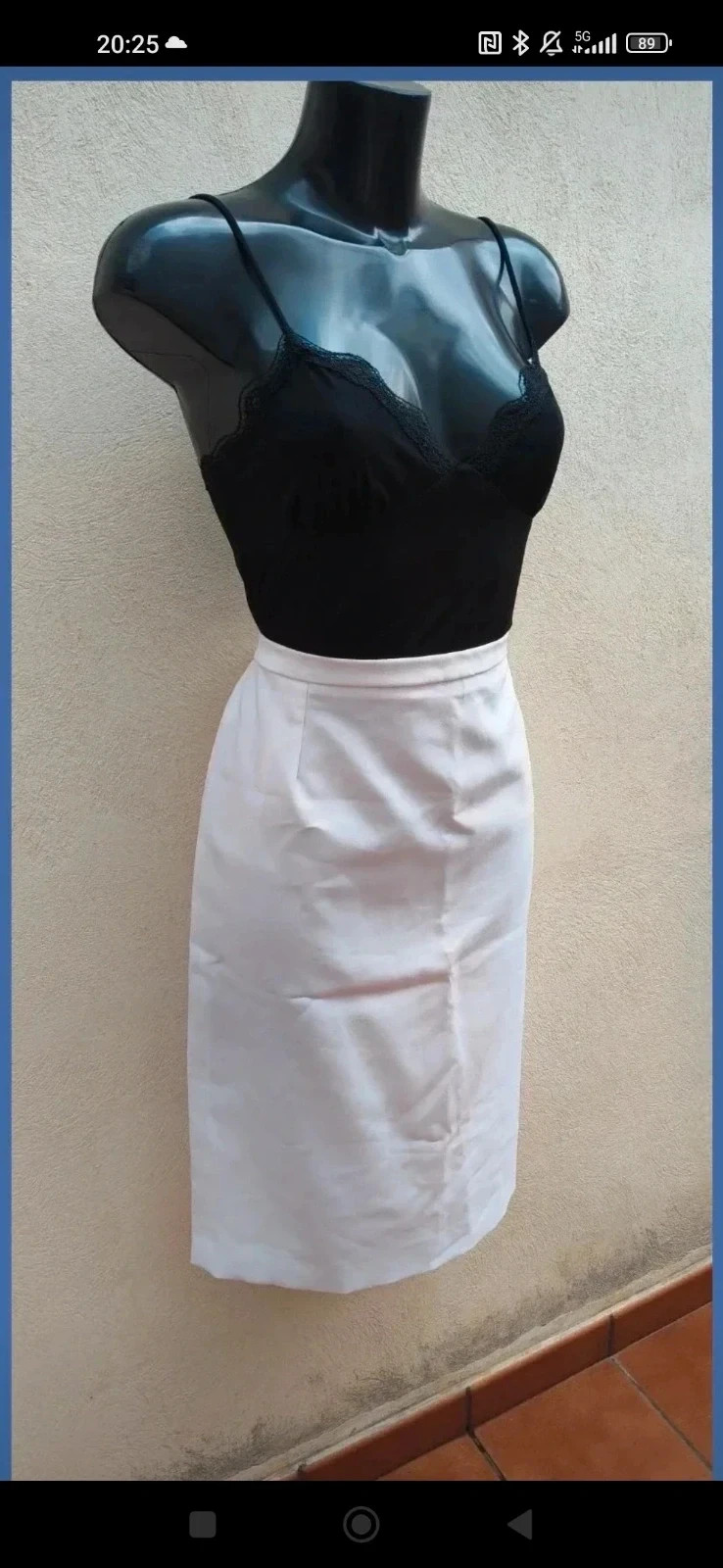 Falda de tubo clásica – Blanco roto / Crema 🌈 – La Boutique – taille XL / 42 / 14 4