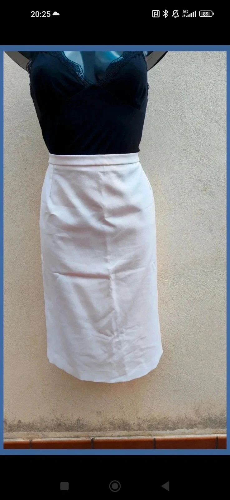 Falda de tubo clásica – Blanco roto / Crema 🌈 – La Boutique – taille XL / 42 / 14 2