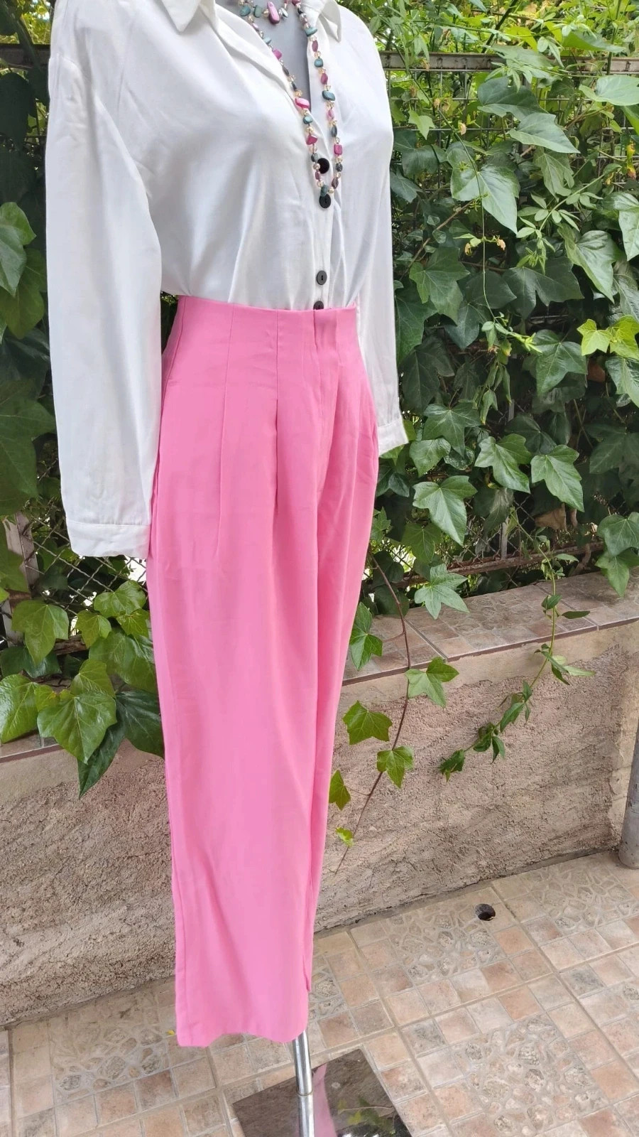 Pantalón Wide Leg de Primark – Rosa Chicle (Hot Pink) 🌈 – Primark – taille L / 40 / 12 2