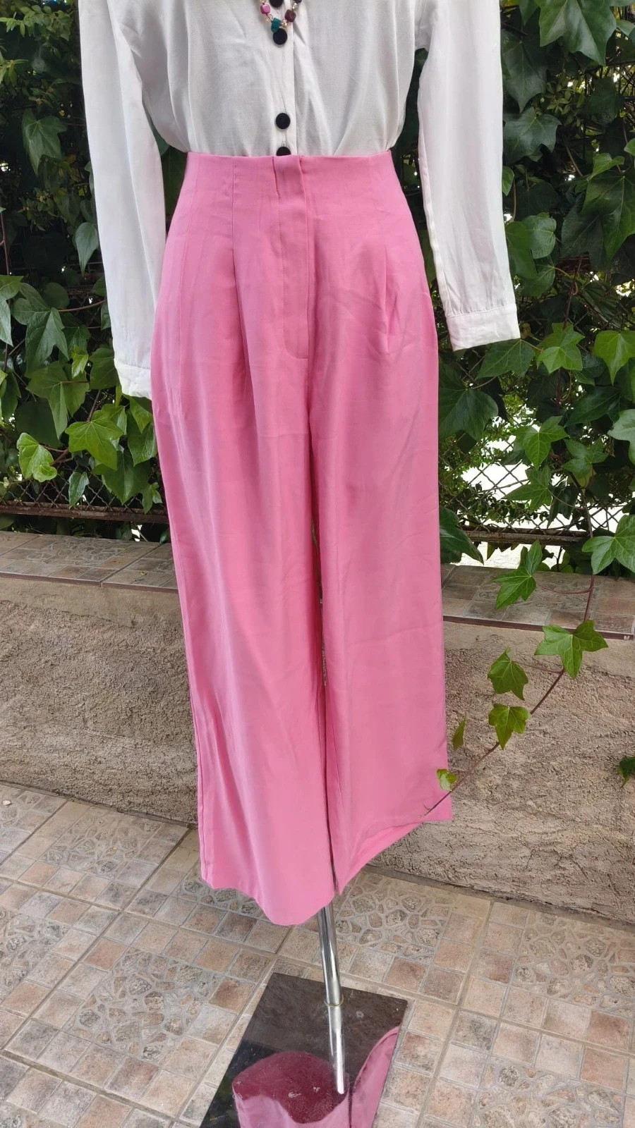 Pantalón Wide Leg de Primark – Rosa Chicle (Hot Pink) 🌈 – Primark – taille L / 40 / 12 5