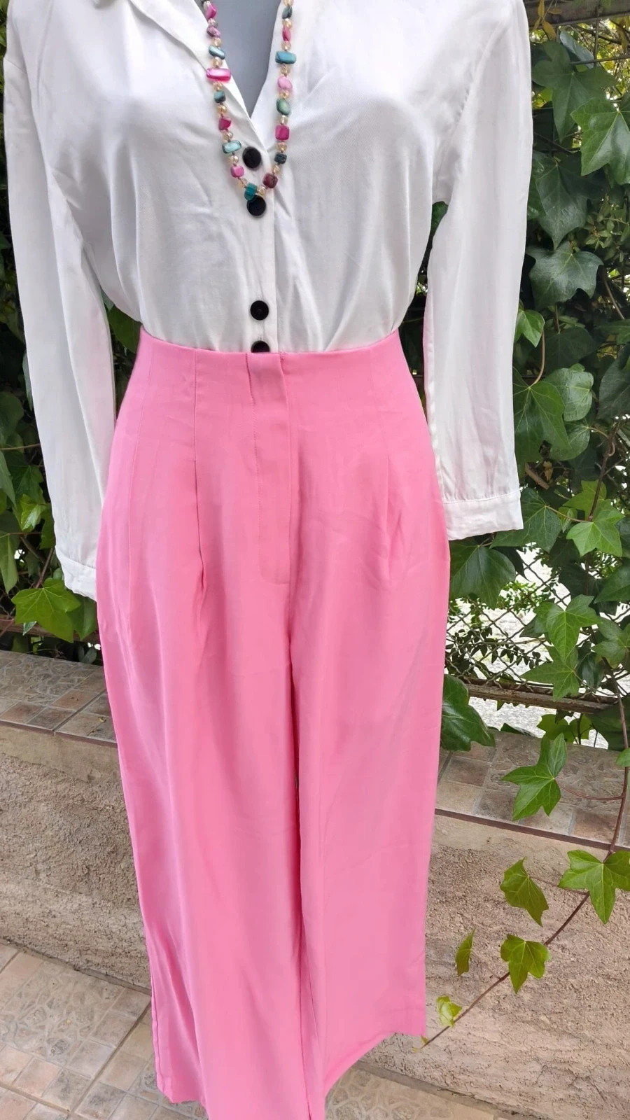 Pantalón Wide Leg de Primark – Rosa Chicle (Hot Pink) 🌈 – Primark – taille L / 40 / 12 4