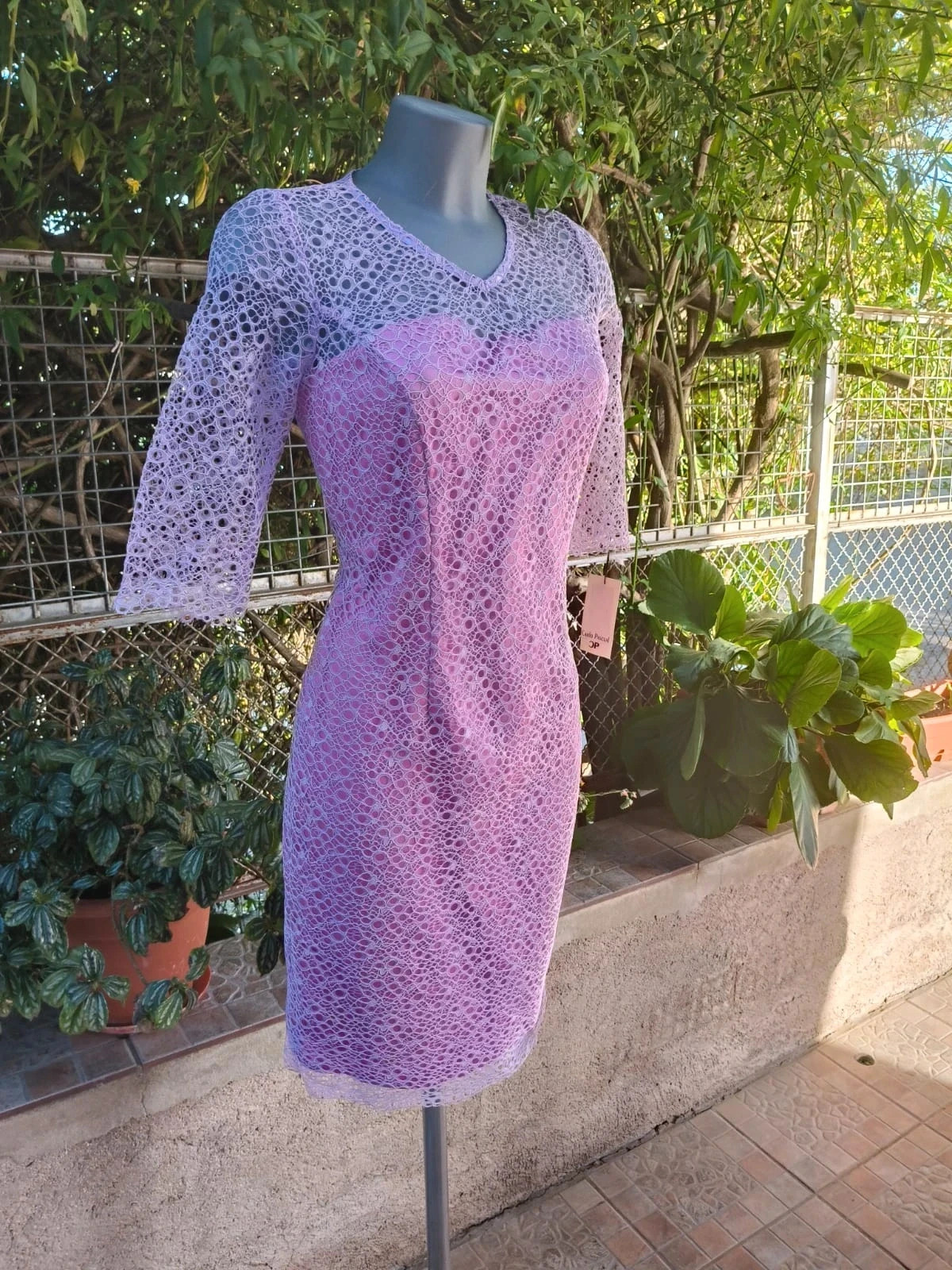 Vestido de encaje lila Jdos Talla M · Cóctel mangas 3/4 – J’dos – taille M / 38 / 10 2