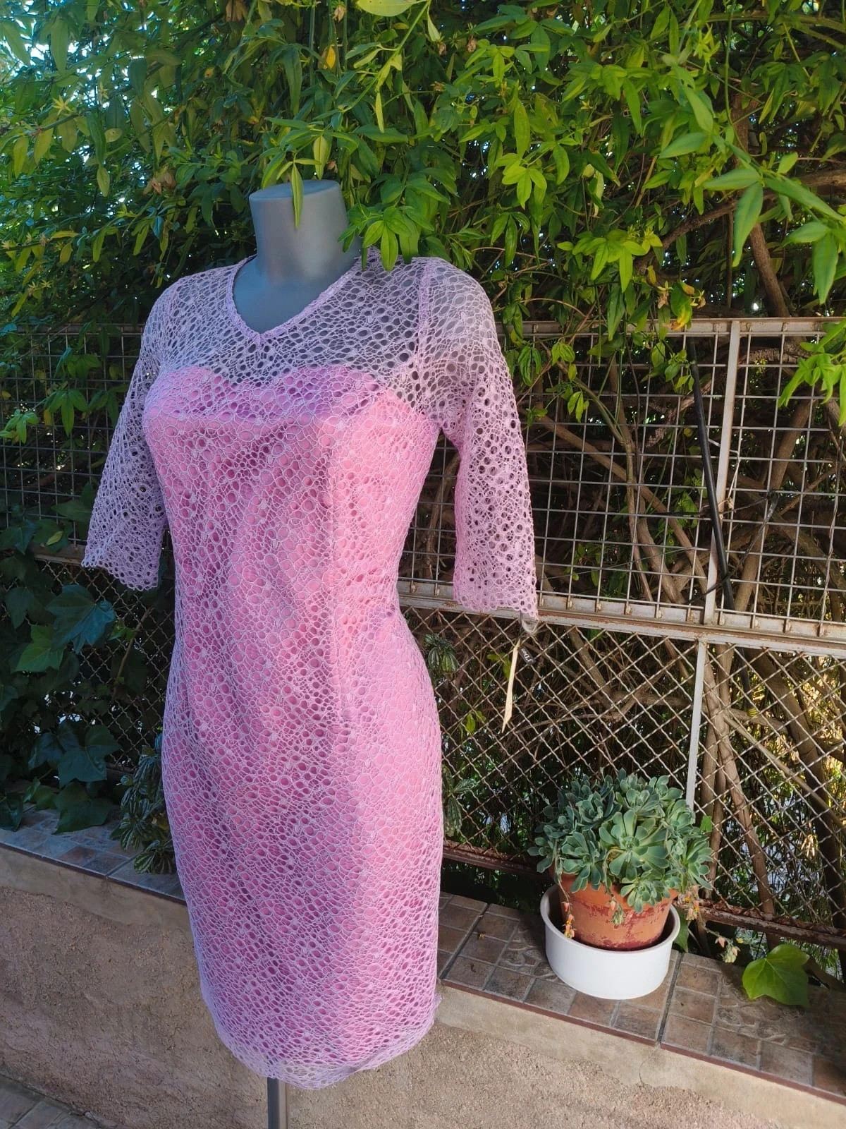 Vestido de encaje lila Jdos Talla M · Cóctel mangas 3/4 – J’dos – taille M / 38 / 10 4