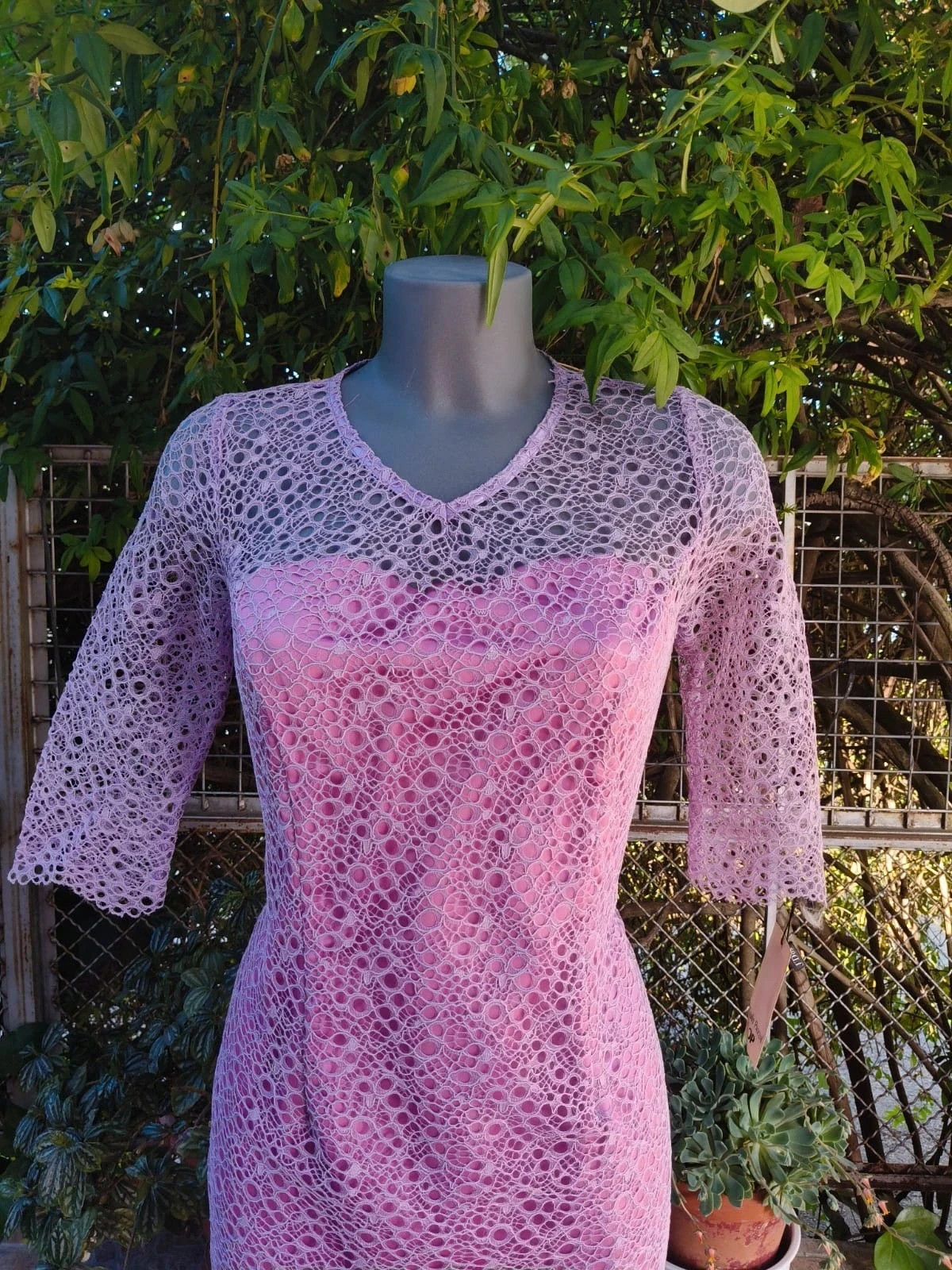 Vestido de encaje lila Jdos Talla M · Cóctel mangas 3/4 – J’dos – taille M / 38 / 10 3