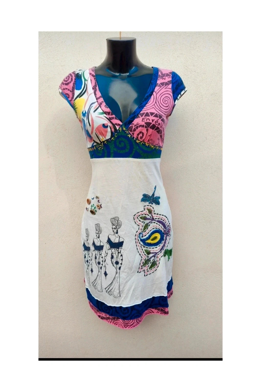 Vestido multicolor estilo patchwork Frime - Talla M 🌈 – Frime – taille M / 38 / 10
