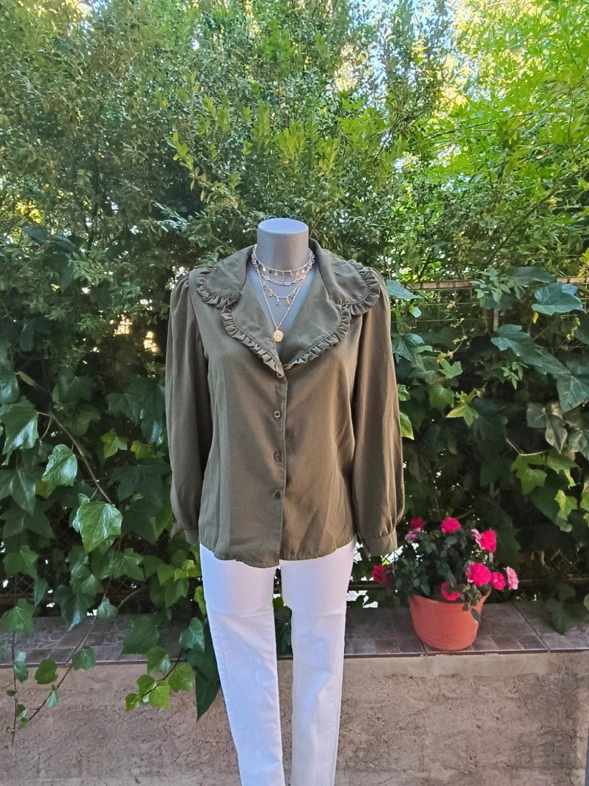 Camisa romántica verde caqui - MUSE 🌈 – Muse – taille M / 38 / 10 2