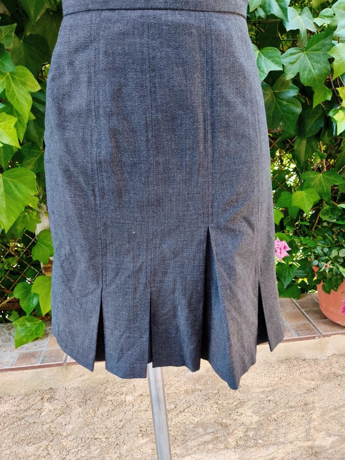 Falda Gris con Tablas Caroll (Talla 36) - Hecha en Francia 🌈 – Caroll – taille S / 36 / 8 4