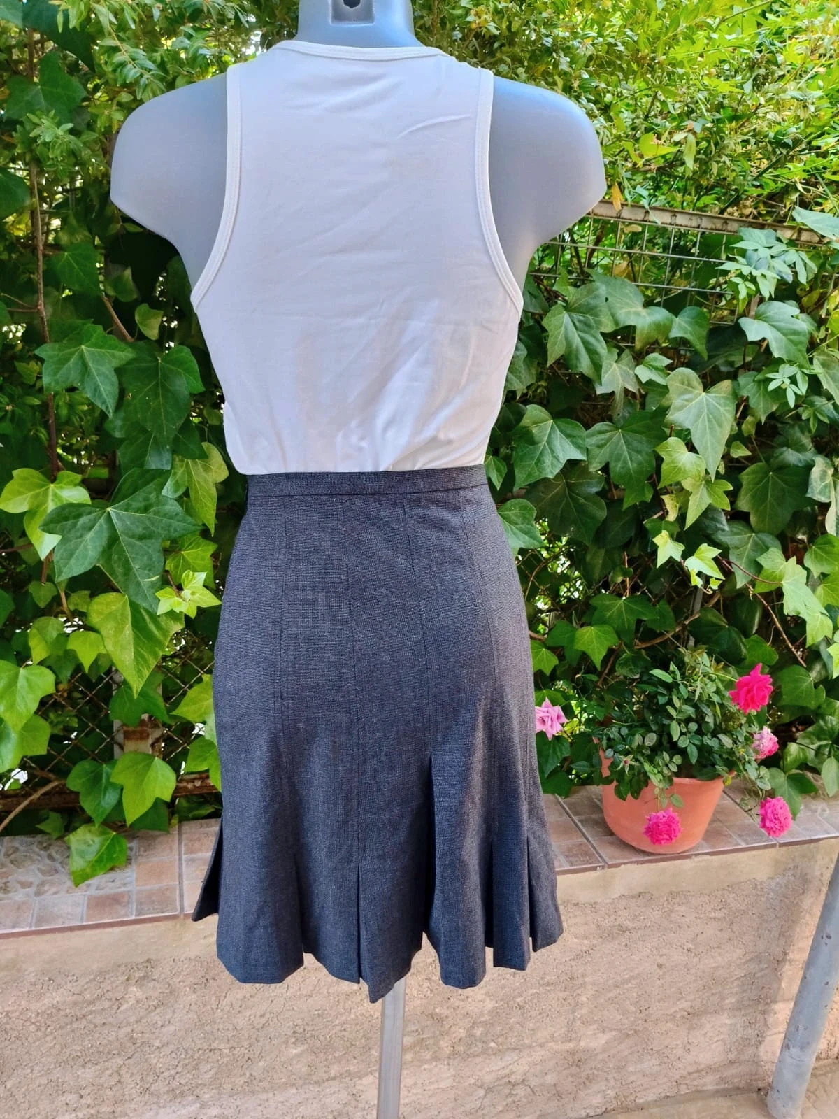 Falda Gris con Tablas Caroll (Talla 36) - Hecha en Francia 🌈 – Caroll – taille S / 36 / 8 5