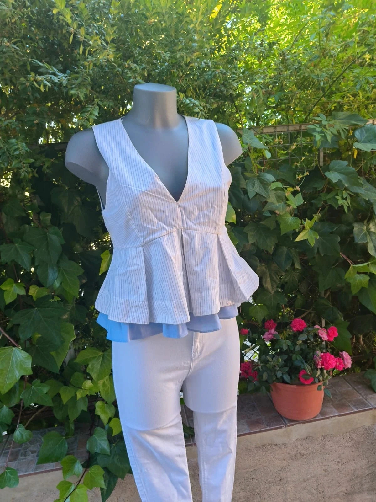 Top Péplum a Rayas con Lazo - Estilo Elegante 🌈 – Zara – taille M / 38 / 10 2