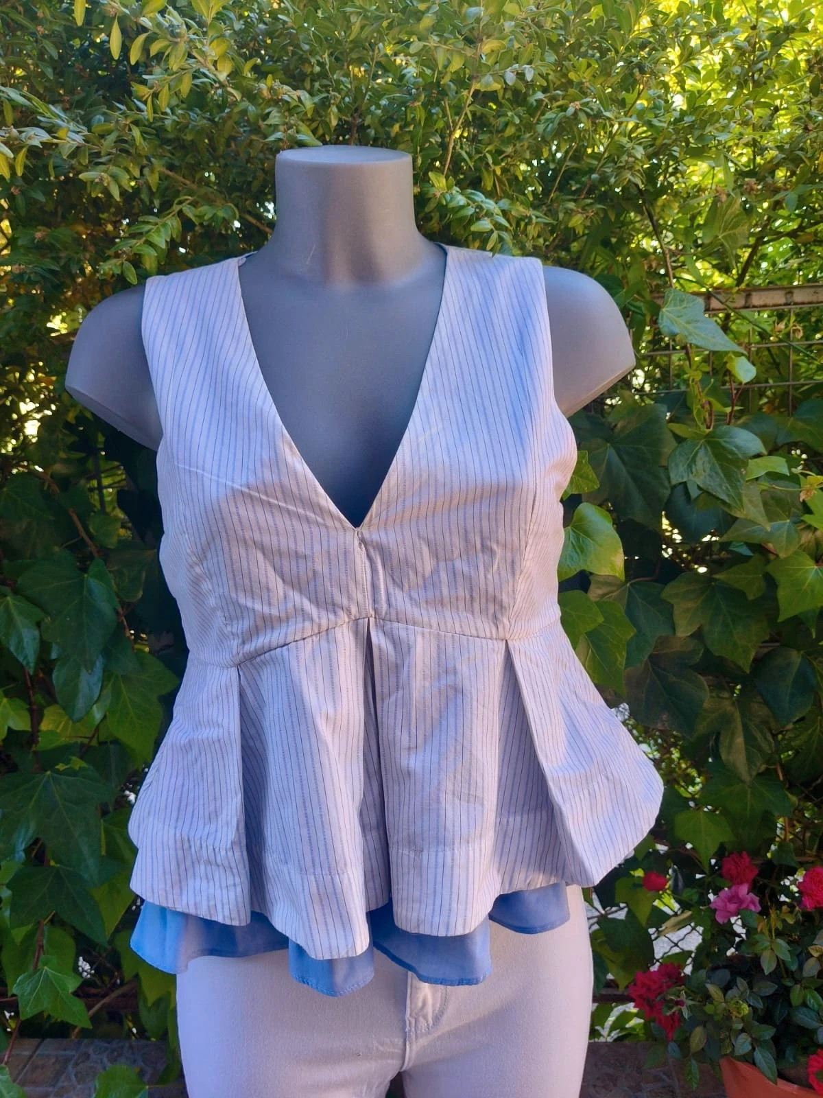 Top Péplum a Rayas con Lazo - Estilo Elegante 🌈 – Zara – taille M / 38 / 10 3