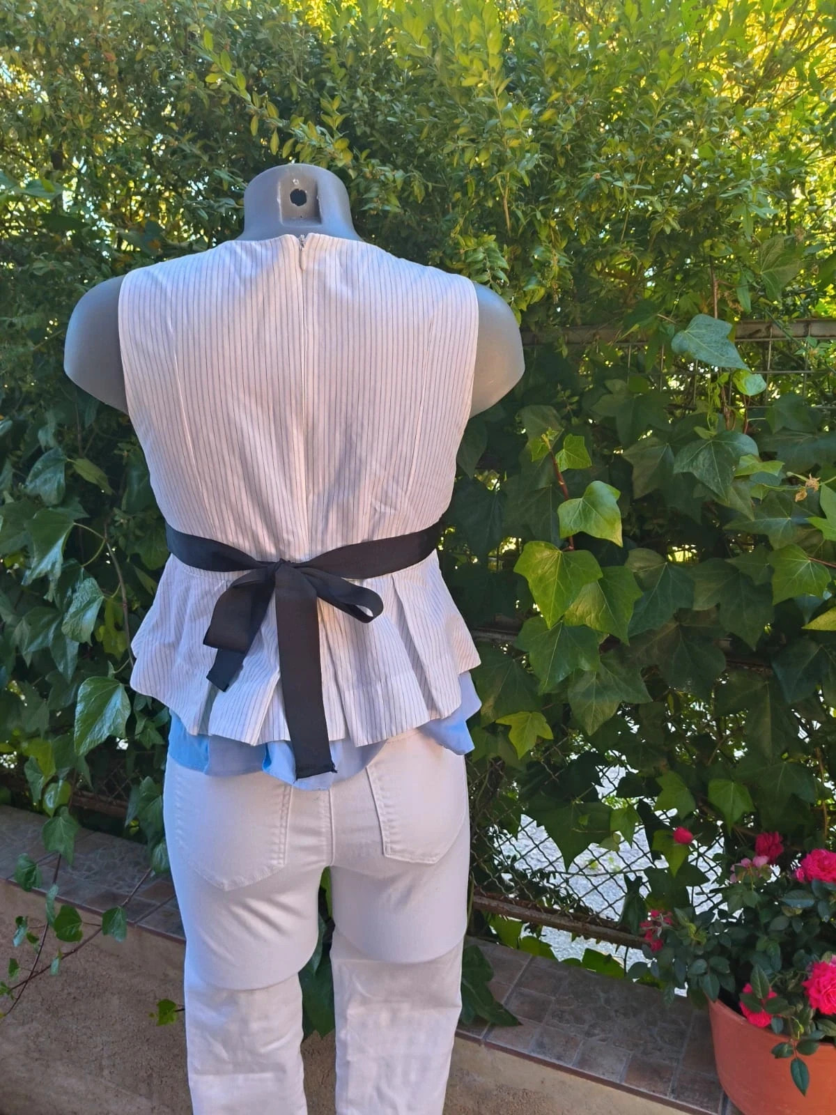 Top Péplum a Rayas con Lazo - Estilo Elegante 🌈 – Zara – taille M / 38 / 10 5