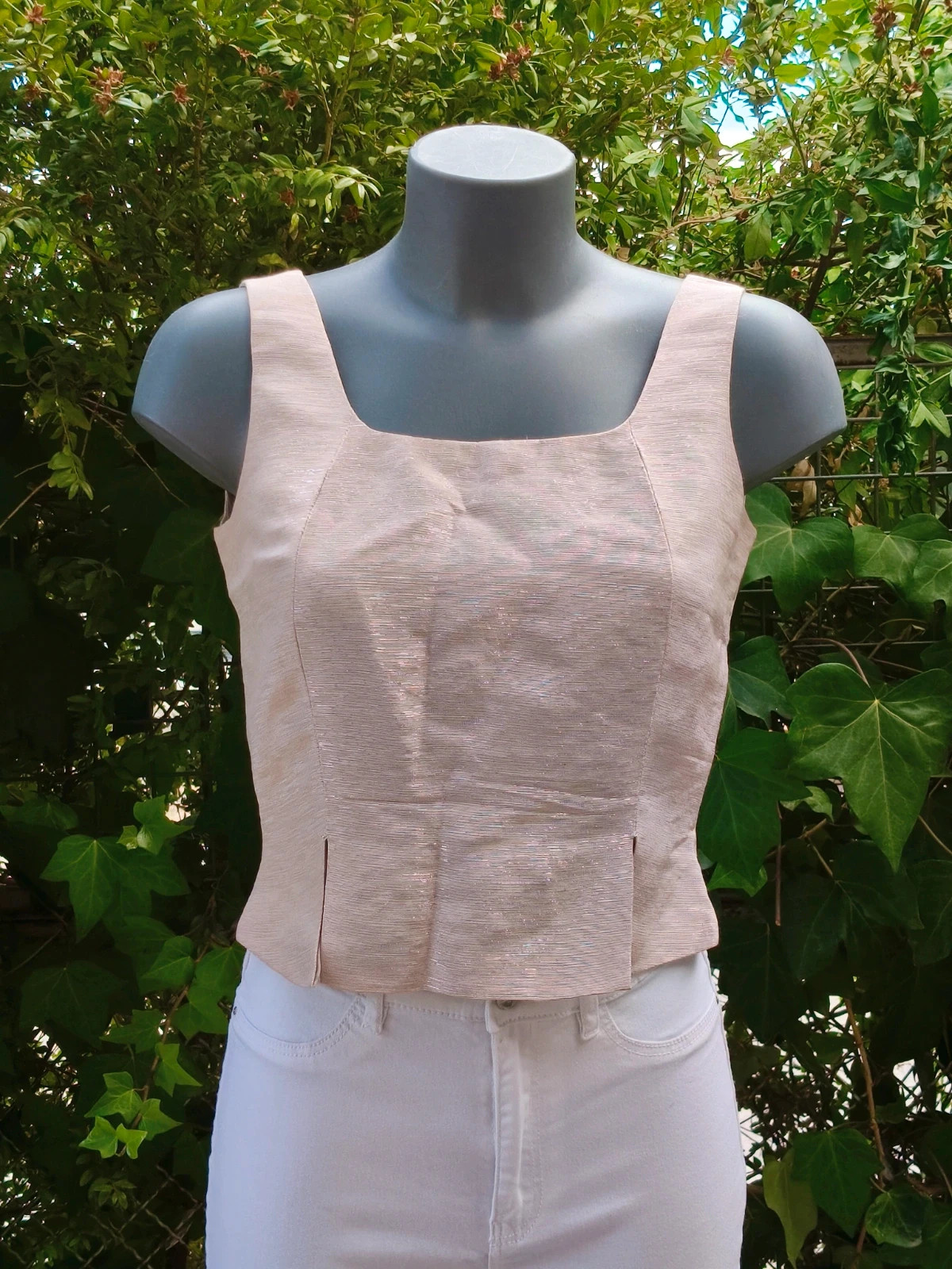 Top ajustado de lúrex rosa pastel – La Boutique – taille L / 40 / 12 2