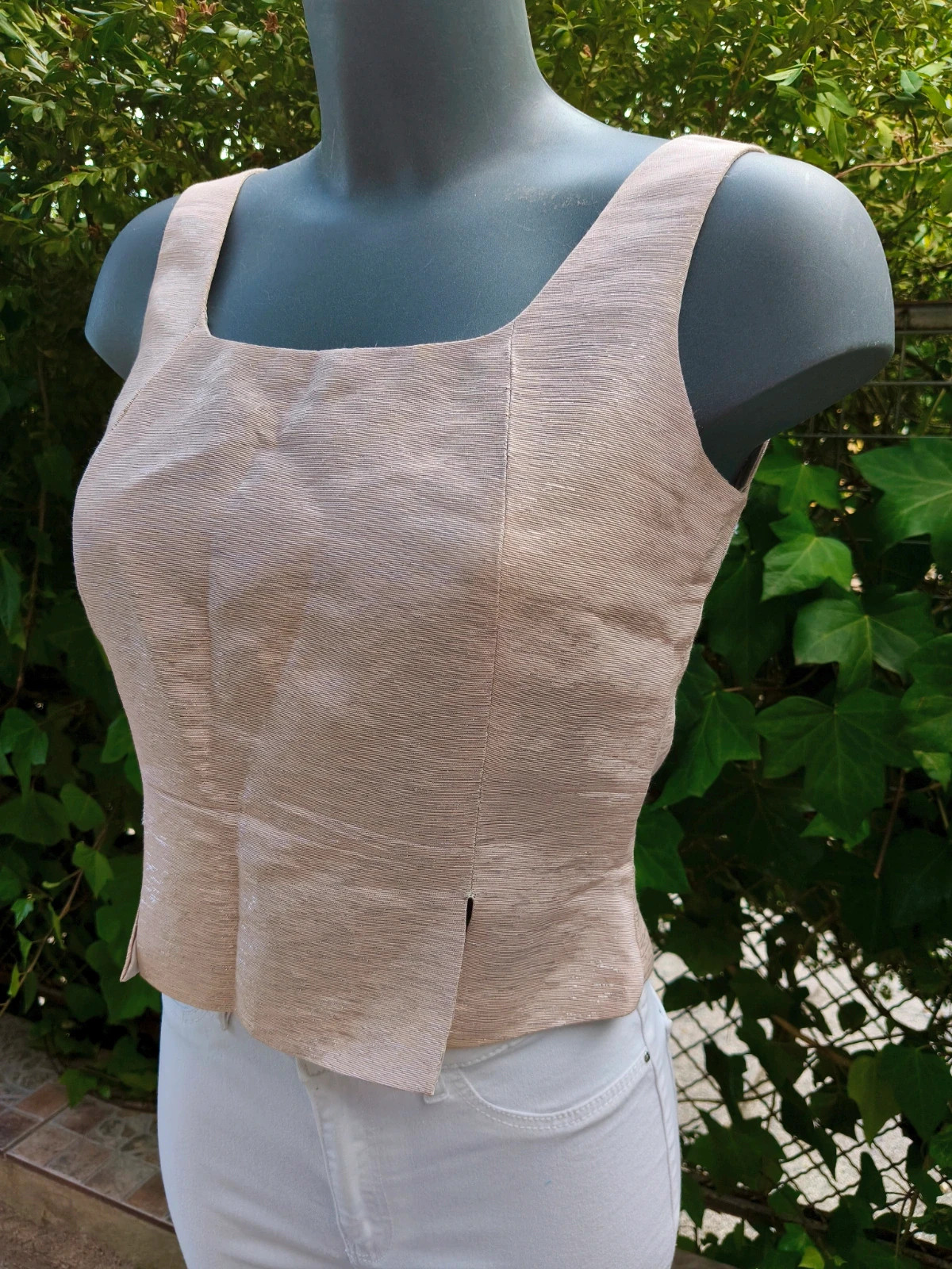 Top ajustado de lúrex rosa pastel – La Boutique – taille L / 40 / 12 4