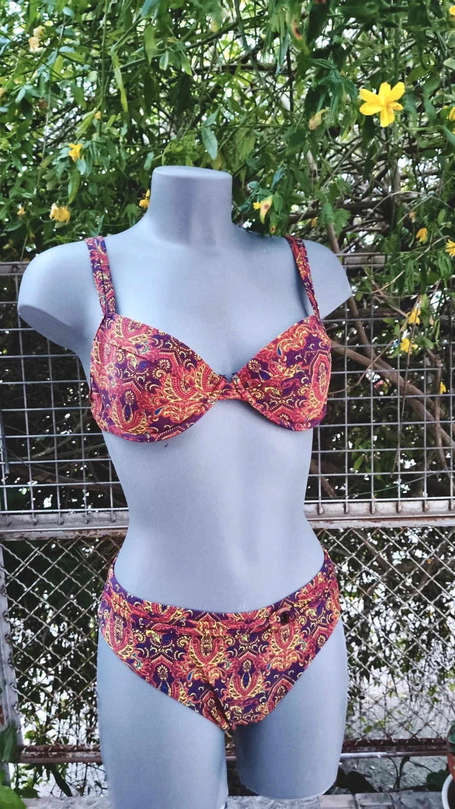 Conjunto Bikini Vintage Estampado Cachemir 🌈 – Vintage Boutique – taille M / 38 / 10 3
