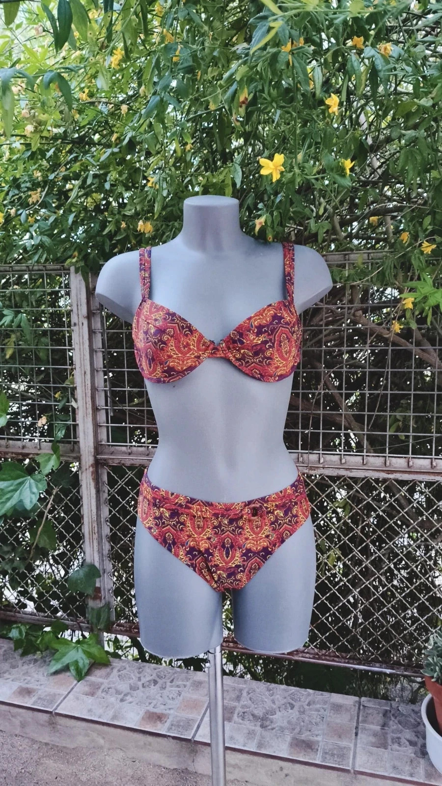 Conjunto Bikini Vintage Estampado Cachemir 🌈