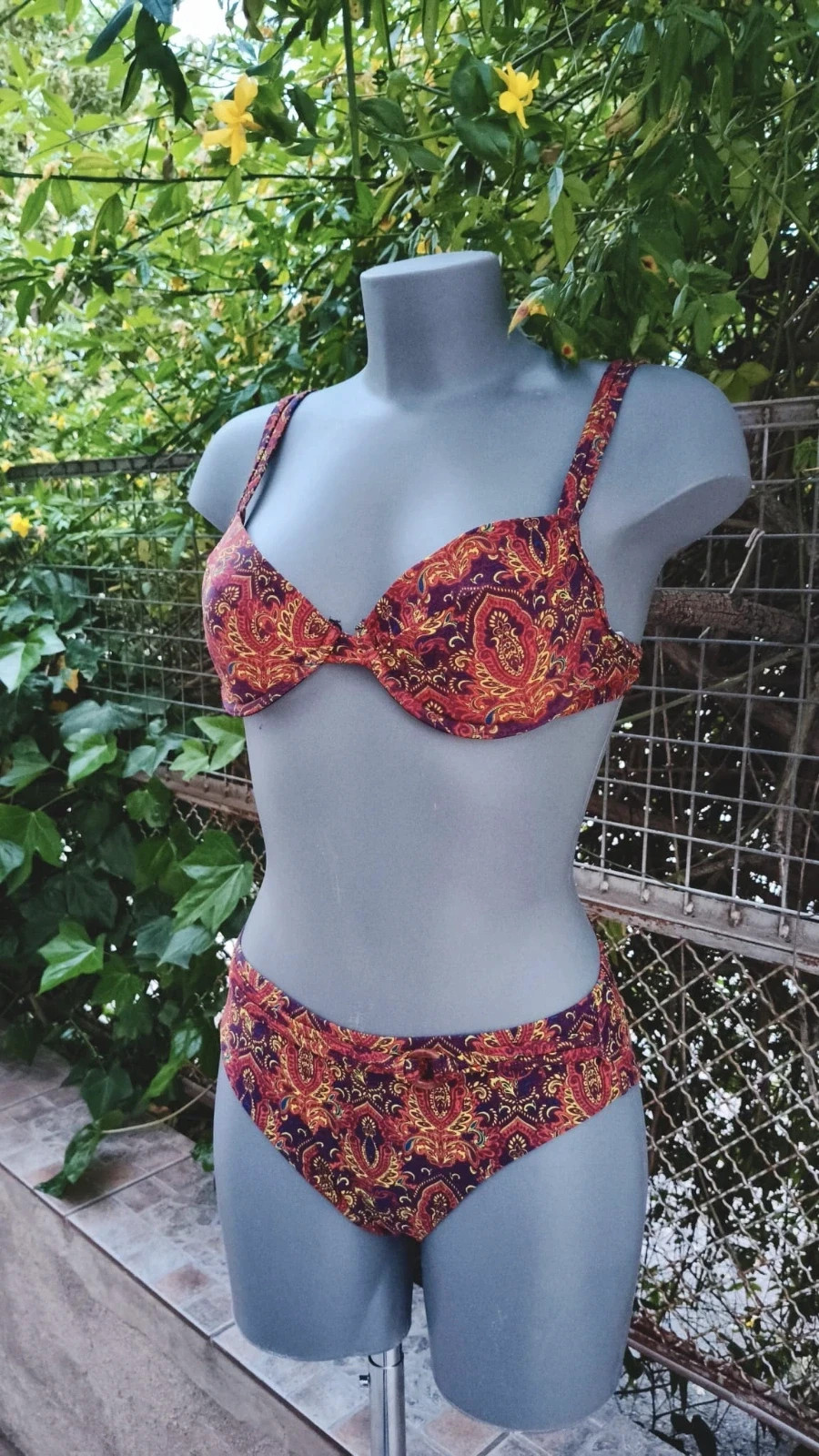 Conjunto Bikini Vintage Estampado Cachemir 🌈 – Vintage Boutique – taille M / 38 / 10 4